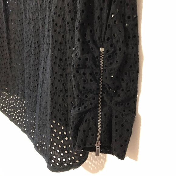 BCBG MaxAzria Lola BLACK Eyelet Blouse - Picture 6 of 8
